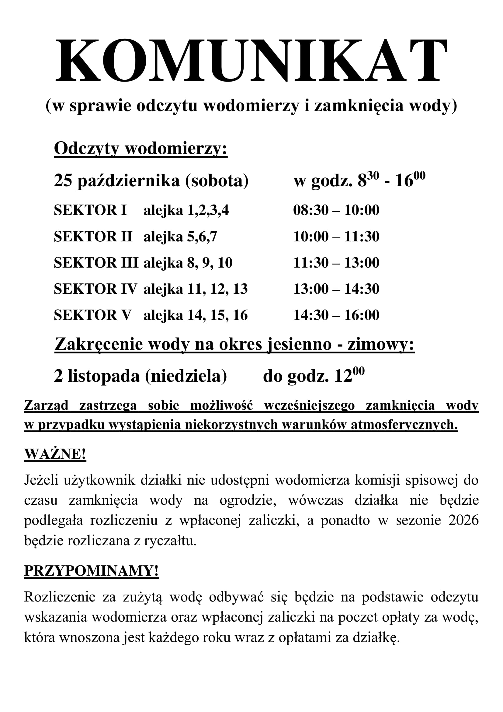 Komunikat w sprawie wody 2025 1